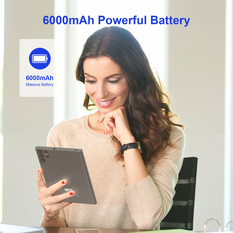 Tablet C idea da 7 pollici con Wi-Fi, custodia, 8+256GB di memoria, processore Quad Core, touchscreen IPS 600x1024 CM524 grigio