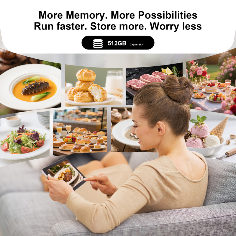 C idea Tablet Wifi da 7 pollici con custodia 8+256GB Storage Quad Core Processor 600x1024 IPS Touchscreen CM528 bianco