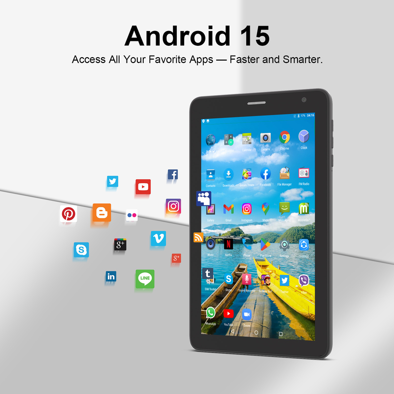C idea Tablet Wifi da 7 pollici con custodia 8+256GB Storage Quad Core Processor 600x1024 IPS Touchscreen CM528 nero
