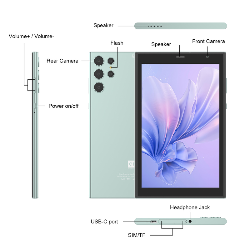 C idea Tablet Wifi da 8 pollici con 8+512GB di memoria Quad Core Processor 800x1280 IPS Touchscreen verde CM824
