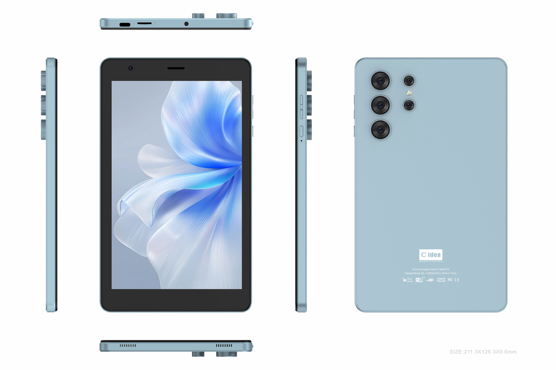 Tablet C idea da 8 pollici con Wi-Fi, 8+512GB di memoria, processore MTK6737 Quad Core, touchscreen IPS 800x1280 CM826