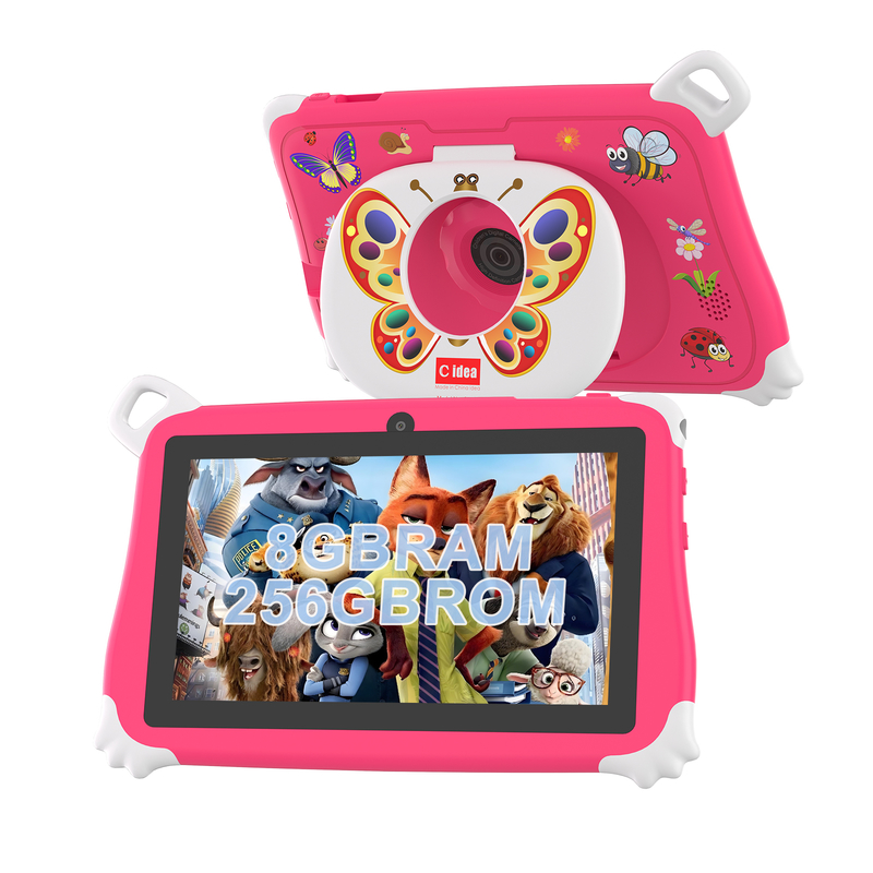 C Idea Android 15 Kids Tablet 8+256GB Tablet didattico Kidspad con APP amichevole CM86 rosa