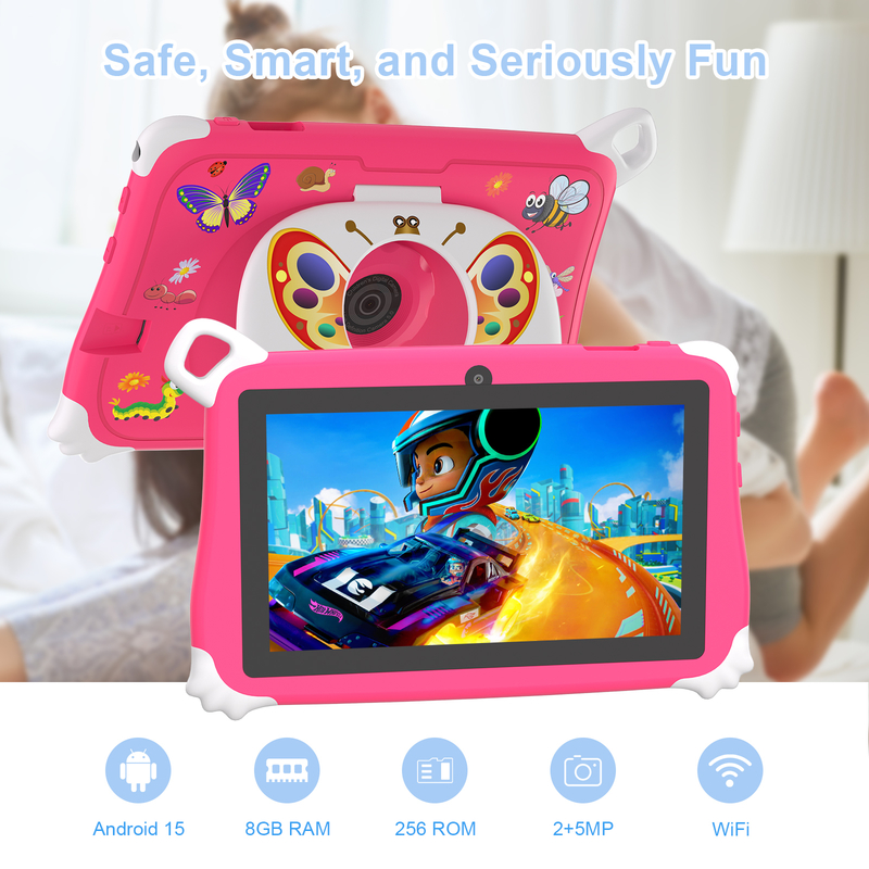 C Idea Android 15 Kids Tablet 8+256GB Tablet didattico Kidspad con APP amichevole CM86 rosa