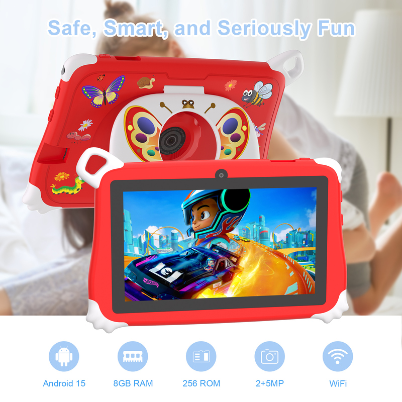 C Idea Android 15 Kids Tablet 8+256GB Tablet didattico Kidspad con APP amichevole CM86 rosso