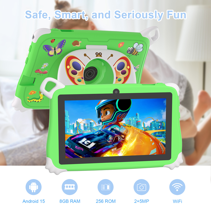 C Idea Android 15 Tablet per bambini 8+256GB Tablet educativo Kidspad con APP amichevole CM86 verde