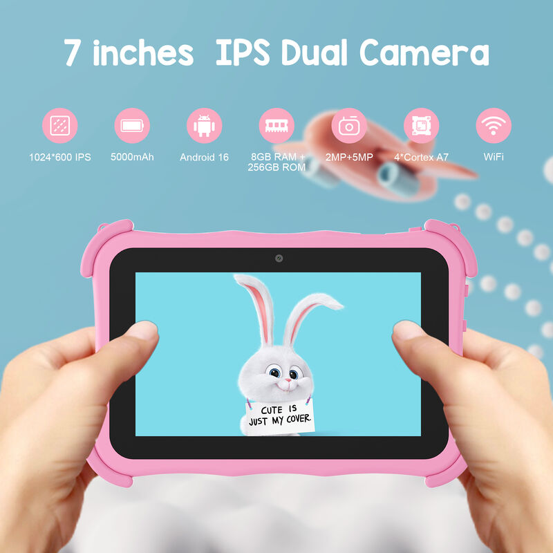 Tablet C idea Youth da 7 pollici Android 16 con slot per schede TF, WiFi, 8GB + 256GB, 1024*600 CM89