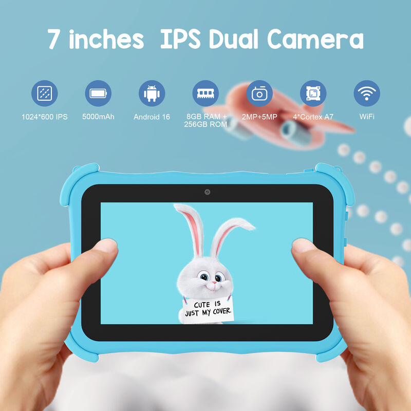 Tablet C idea Youth da 7 pollici Android 16 con slot per schede TF, WiFi, 8GB + 256GB, 1024*600 CM89