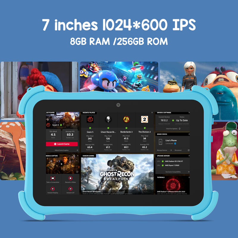 Tablet C idea Youth da 7 pollici Android 16 con slot per schede TF, WiFi, 8GB + 256GB, 1024*600 CM89