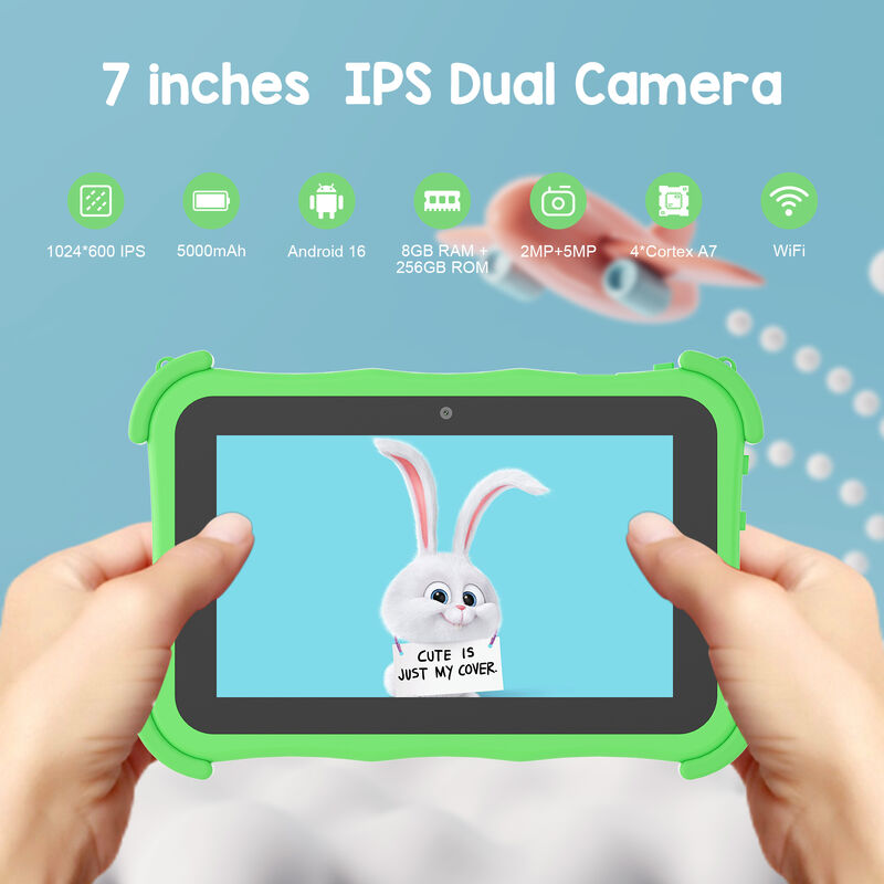 Tablet C idea Youth da 7 pollici Android 16 con slot per schede TF, WiFi, 8GB + 256GB, 1024*600 CM89