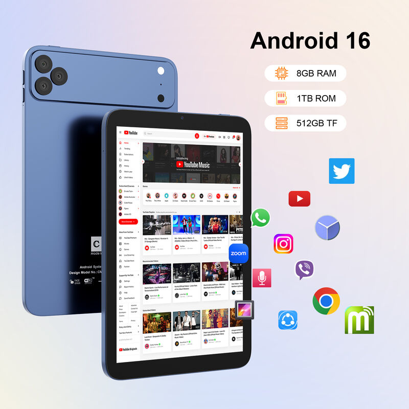 Tablet PC C idea da 10,1 pollici Android WiFi Touch Screen blu con tastiera 5G Quad-core CM10017Air