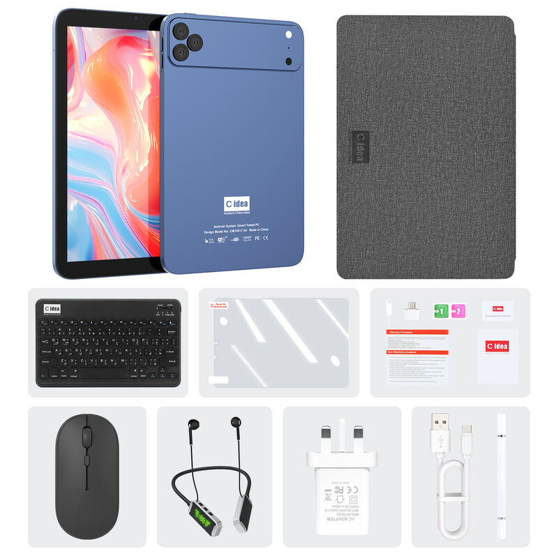 Tablet PC C idea da 10,1 pollici Android WiFi Touch Screen blu con tastiera 5G Quad-core CM10017Air