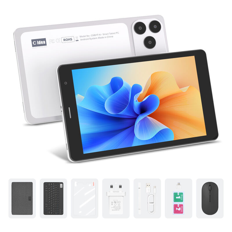C idea 7 inch Wifi Tablet with Case 8+256GB Storage Quad Core Processor 600x1024 IPS Touchscreen CM517 air