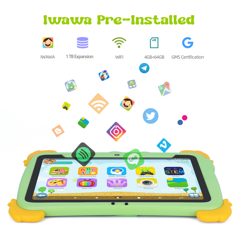 C Idea Tablet Android da 10,1 pollici 4 GB di RAM 64 GB di ROM Tablet Kidspad P1100