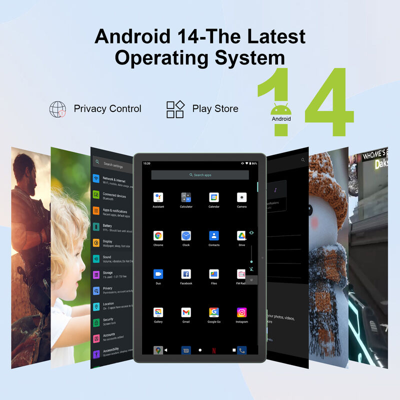 C Idea Factory Tablet da 10,36 pollici 8 GB RAM + 1 TB ROM Doppia fotocamera Tablet Android 14 con scheda SIM per adulti CM10500 Plus (Verde)