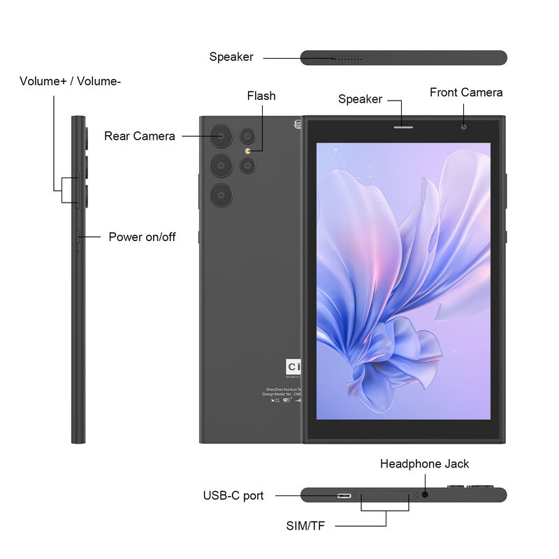 C Idea CM824 Ultra Tablet aziendale Android 16 da 8 pollici Quad-Core 8 GB 512 GB Memoria FHD Touch Screen Tablet con doppia fotocamera (Nero)