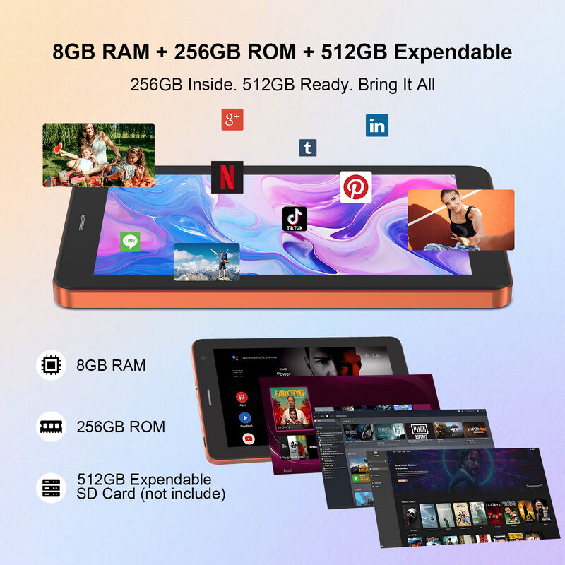 C Idea CM517 Air Tablet PC da 7 pollici Android 16 Qualcomm Processor HD Screen capacitivo con copertura protettiva